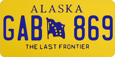 AK license plate GAB869