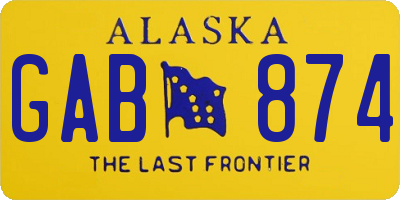 AK license plate GAB874