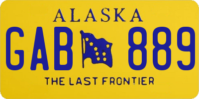 AK license plate GAB889