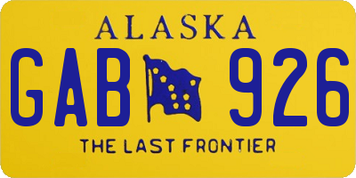 AK license plate GAB926