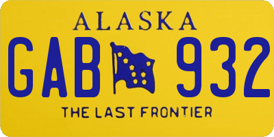 AK license plate GAB932