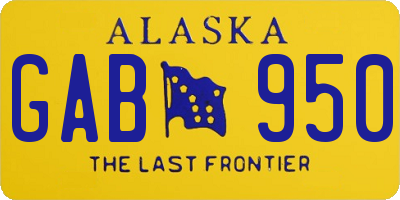 AK license plate GAB950