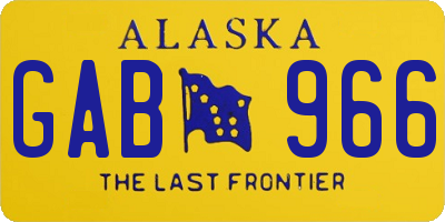 AK license plate GAB966