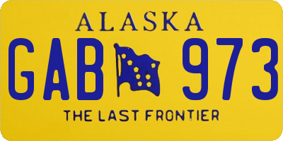 AK license plate GAB973