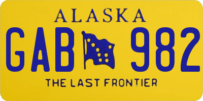 AK license plate GAB982