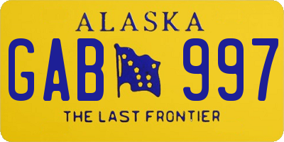 AK license plate GAB997