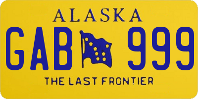 AK license plate GAB999