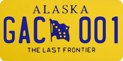 AK license plate GAC001