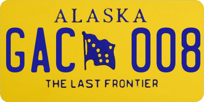 AK license plate GAC008