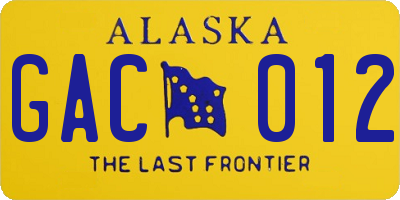 AK license plate GAC012