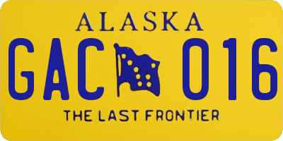 AK license plate GAC016