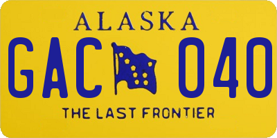 AK license plate GAC040