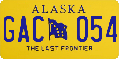 AK license plate GAC054