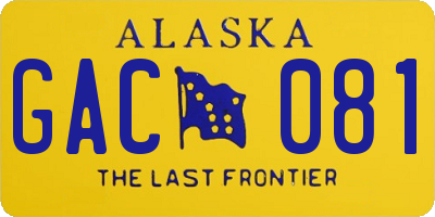AK license plate GAC081