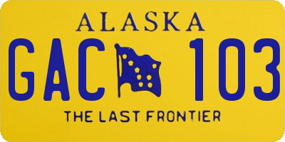 AK license plate GAC103