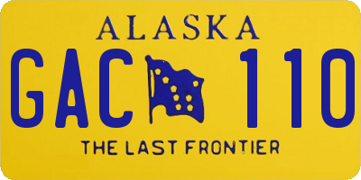 AK license plate GAC110