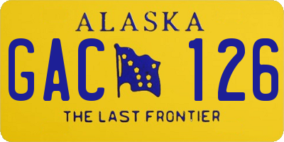 AK license plate GAC126