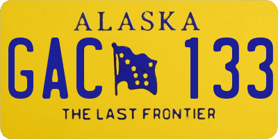 AK license plate GAC133
