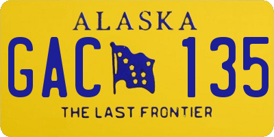 AK license plate GAC135