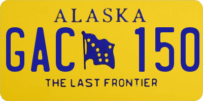 AK license plate GAC150