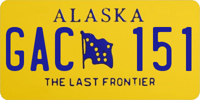 AK license plate GAC151