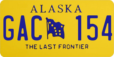 AK license plate GAC154