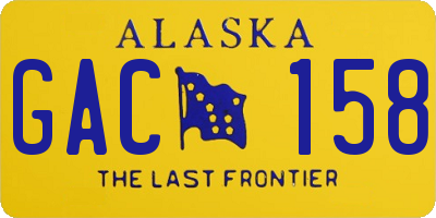AK license plate GAC158