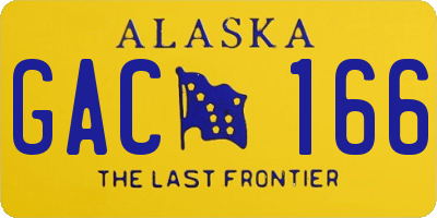 AK license plate GAC166