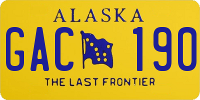 AK license plate GAC190