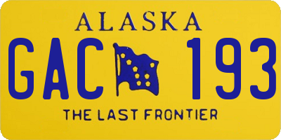 AK license plate GAC193