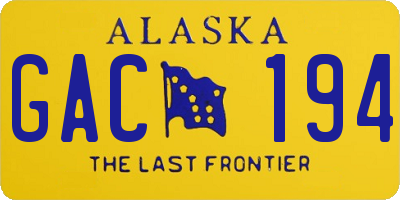 AK license plate GAC194
