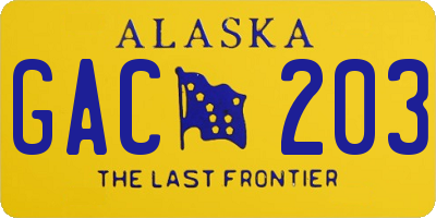 AK license plate GAC203