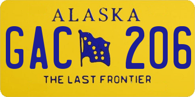 AK license plate GAC206
