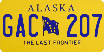 AK license plate GAC207