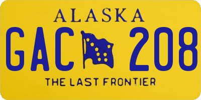 AK license plate GAC208