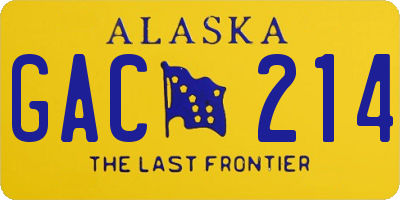 AK license plate GAC214
