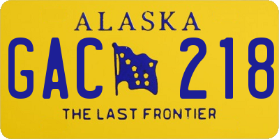 AK license plate GAC218