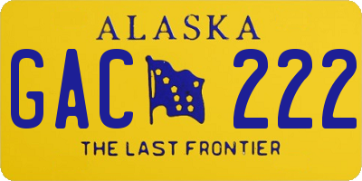 AK license plate GAC222
