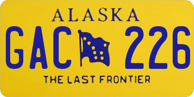 AK license plate GAC226