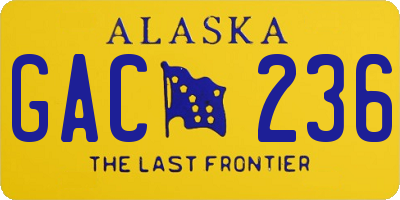 AK license plate GAC236