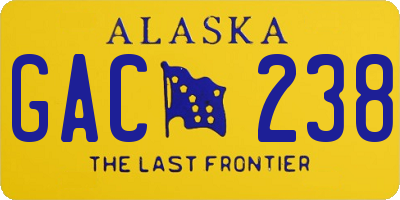AK license plate GAC238