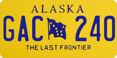 AK license plate GAC240