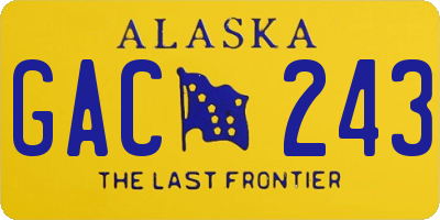 AK license plate GAC243