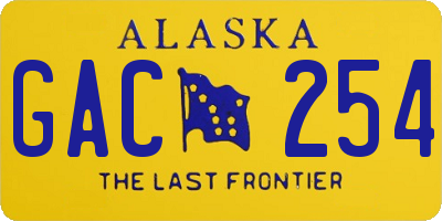 AK license plate GAC254