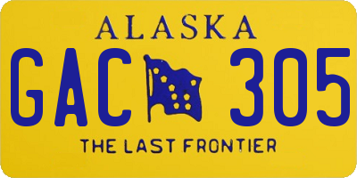 AK license plate GAC305