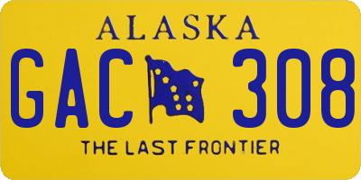 AK license plate GAC308