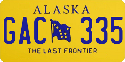 AK license plate GAC335
