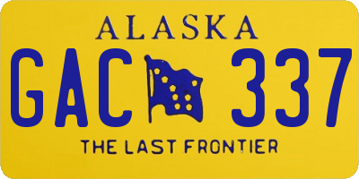 AK license plate GAC337
