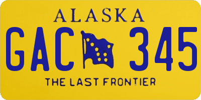 AK license plate GAC345