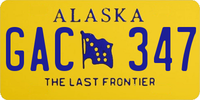 AK license plate GAC347